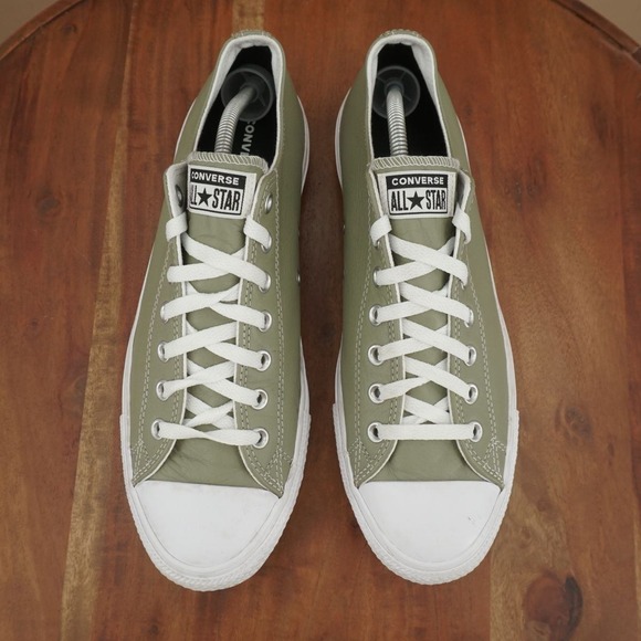 Converse All Star Ox Leather Sneakers Lace Up Green Low Top Casual Shoes 10.5 - Picture 6 of 9